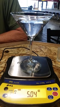 portion size for martini in an oversized glass