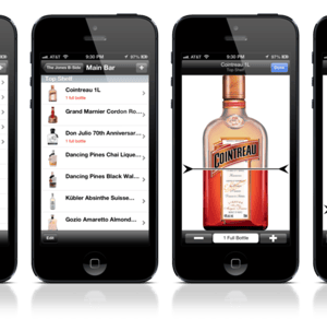 using a liquor inventory app to count bottles by tenthing