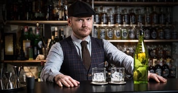 bartender pouring drinks