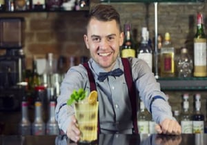 bartender serving a drink - Bar-i bar inventory
