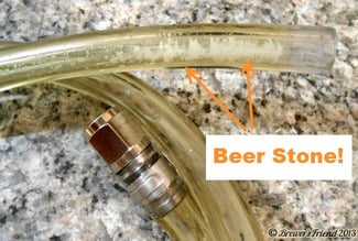 beer stone in a draft beer line