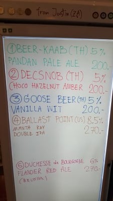 draft beer whiteboard