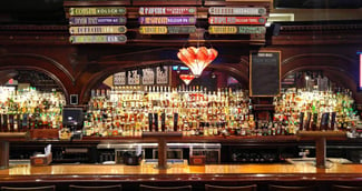 fully stocked bar with a large product selection