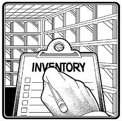 taking bar inventory using a clipboard