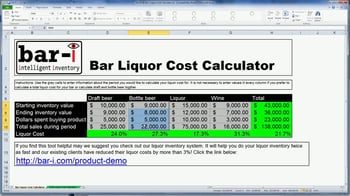 Bar-i free liquor cost calculator